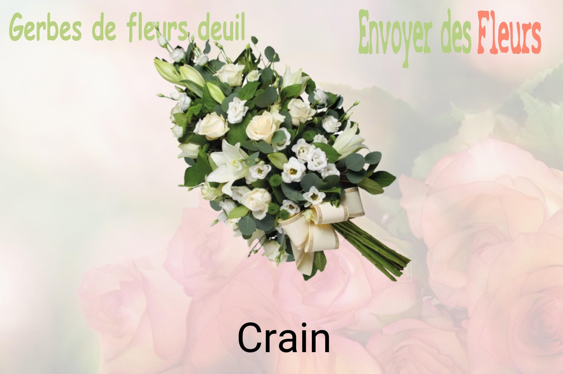 Gerbe de fleurs de deuil livrée à Crain